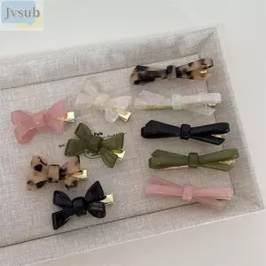 Kẹp Tóc Nơ JVSUB, Phụ Kiện Tóc Thanh Lịch Acetate, Kẹp Tóc Hàn Quốc Bé Gái Nữ Mỏ Vịt Kẹp