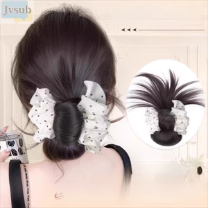 JVSUB Tóc Bun Móng Vuốt Kẹp, Tổng Hợp Với Lưới Bun Đầu Tóc Giả, Tóc Giả Lông Tơ Tự Nhiên Kẹp Tóc Nữ