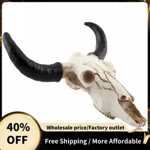 Nhựa Longhorn Bò Đầu Lâu Đầu Treo Tường Trang Trí 3D Động Vật Hoang Dã Điêu Khắc Các Bức Tượng Thủ Công Sừng Cho Gia Đình Trang Trí Halloween
