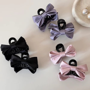 Pháp Satin Nơ Dễ Thương Bắt Kẹp Nữ Đầu Lưng Chạy Công Chúa Kẹp Tóc Cá Mập Lớn Kẹp Tóc DPA2