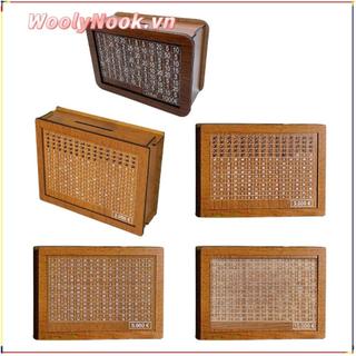 Hộp đựng tiền WOOLYNOOK, Ngân hàng heo đất bằng gỗ thủ công, Sử dụng tại nhà với mục tiêu tiết kiệm tiền Bộ đếm Hộp tiết kiệm tiền có thể tái sử dụng giúp thói quen tiết kiệm