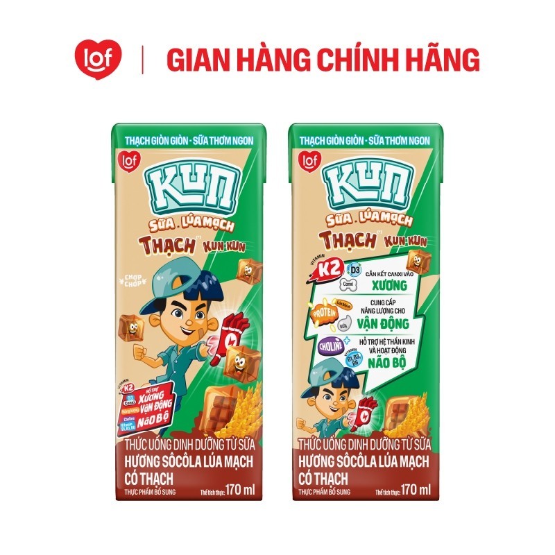 Kun Sôcôla lúa mạch có Thạch thùng 48 hộp x 170ml