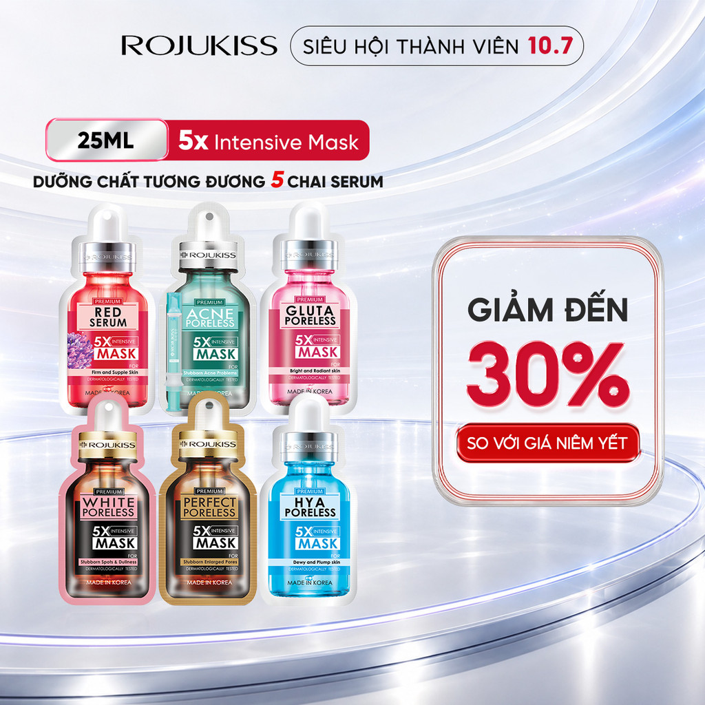 [Miếng Lẻ] Mặt Nạ Se Khít Lỗ Chân Lông ROJUKISS Poreless 5x Intensive Mask 25ml