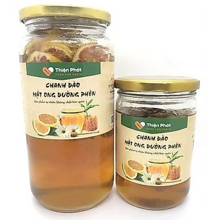 Chanh đào ngâm mật ong, đường phèn hủ 500ML