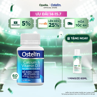 Ostelin Viên Uống Hỗ Trợ Bổ Sung Calcium & Vitamin D3 Duy Trì Chắc Khỏe Xương và Răng 60 viên