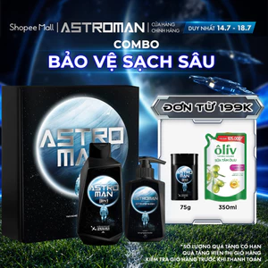 Combo Cho Nam Giới Sữa Tắm Gội Nam 3in1 ASTROMAN 350G & Dung Dịch Vệ Sinh 120ML ASTROMAN Dịu Nhẹ