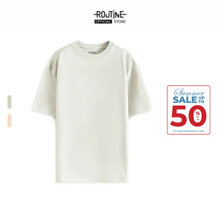 Áo Thun Tay Ngắn Vải Cotton Trơn Phối Tape Form Loose - Routine 10S25TSS052