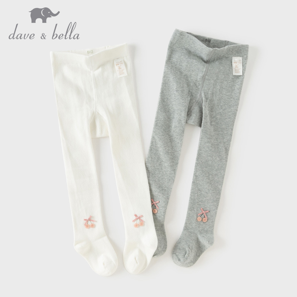 Dave Bella 3M-12Y Quần Legging Tất Bé Gái Nơ Co Giãn Ngọt Ngào Dễ Thương Mùa Thu DB3263031