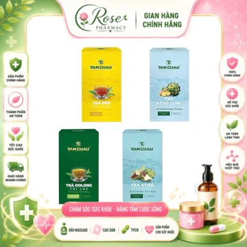 [COMBO 5 HỘP] Trà Tâm Châu Túi Lọc 50g - Trà Đen / Atiso / Oolong / Atiso Gừng