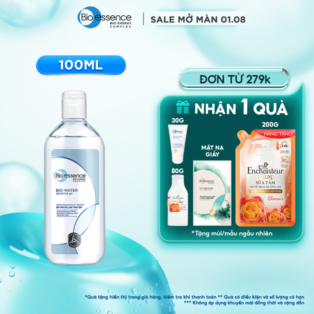 Nước tẩy trang phù hợp da nhạy cảm pm2.5, Bio-Essence Bio-Water 100ml