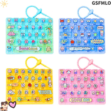 GSFMLO Đồ chơi giải nén giảm căng thẳng, Đồ chơi nút bấm móc khóa 26 phím, Âm thanh phím bền bỉ Bàn phím di động Túi đồ chơi quyến rũ