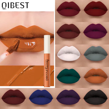 son bóng black rouge black rouge Tinh Khiết Trắng Son Bóng Môi Màu Son Môi Matte Matte Liquid Không Phai Màu Bóng Môi Xanh Đen cos Trang Điểm DIY