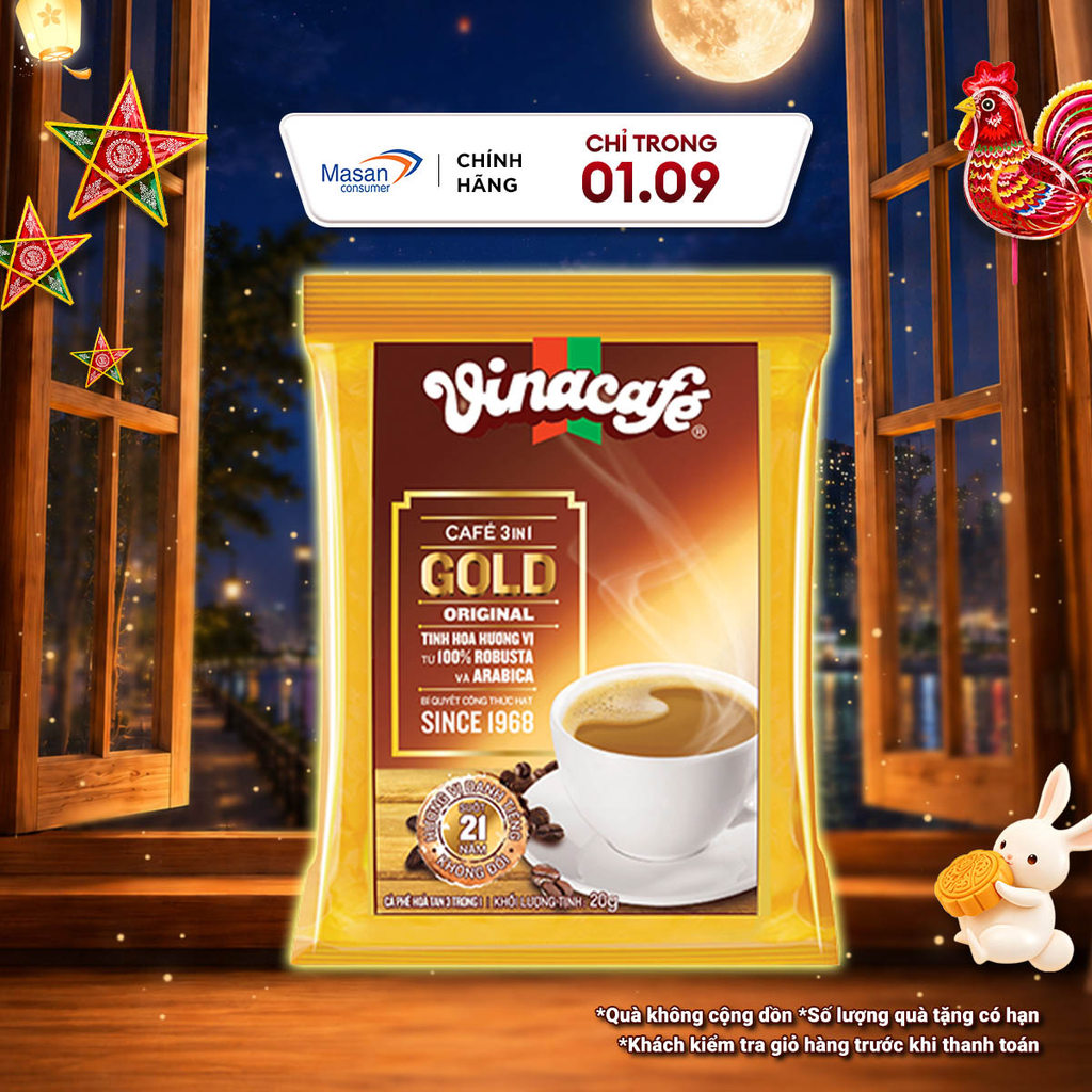 Cà Phê Vinacafé 3In1 Gold Original – Túi 24 Gói x 20g