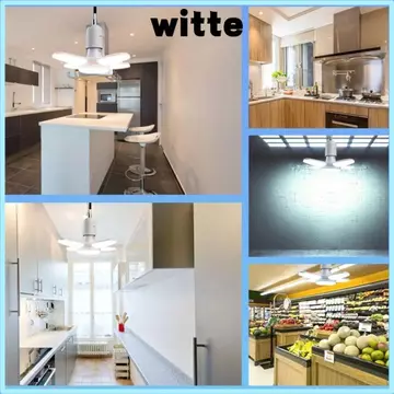 Bóng đèn quạt LED WITTE E27, 40 bóng đèn LED 6000K Đèn trắng có thể gập lại, Bóng đèn LED 220V hình lá bền bỉ 4 + 1 Bóng đèn LED 28W cho gia đình, trần nhà, kho, nhà để xe