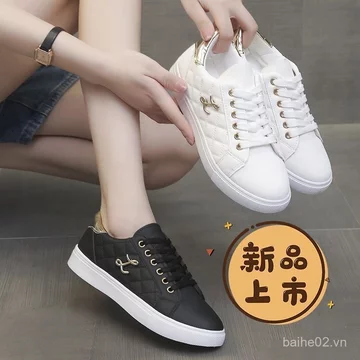 Bán chạy [Bộ sưu tập người 3545] Giày trắng mùa xuân thu 2026 Giày nữ sinh viên Giày đế bằng Giày thể thao thông thường phù hợp Giày đơn cỡ nhỏ Giày thể thao Giày mẹ RVCJ