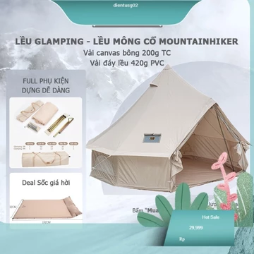 Lều Cắm Trại Lều Mông Cổ Glamping Mountainhiker Dã Ngoại Lều Cắm Trại Gia Đình Cao Cấp Cho 4-8 Người