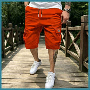 Nam Dưới Đầu Gối Quần Short Nam Quần Short Hàng Hóa Nam Quần Short Hàng Hóa Có Dây Rút Eo Nhiều Túi Dưới Đầu Gối Quần Short Mùa Hè Cho Dạo Phố Đi Biển Ngày Lễ Tập Luyện Cho Đông Nam