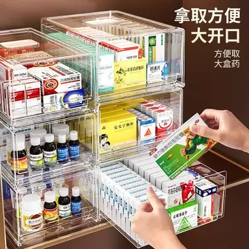 Ngăn Kéo Loại Hộp Bảo Quản Thuốc Hộp Thuốc Gói Gia Đình Kích Thước Lớn Thuốc Sơ Cứu Hộp Đựng Thuốc Trong Suốt Nhiều Lớp