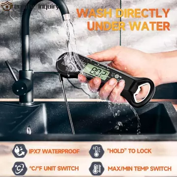 Nhiệt kế kỹ thuật số YÊU THÍCH YÊU THÍCH, Nhiệt kế thực phẩm điện tử 2 trong 1 có đèn nền, Nhiệt độ tiết kiệm điện Nhiệt kế thịt chuyên nghiệp cấp thực phẩm chống nước Nấu ăn