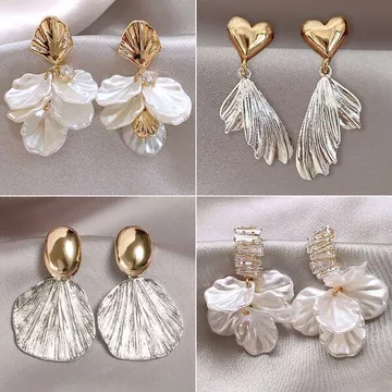 | 【earrings】 | ❋Bông Tai Vỏ Hoa Nữ Ánh Sáng Sang Trọng Cao Cấp Bông Tai Niche Tính Khí Bông Tai Ngọc Trai Bông Tai Kẹp Tai Nữ Không Xuyên Bông Tai❖