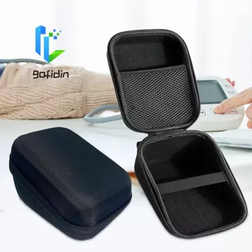Hộp đựng máy đo huyết áp GOFIDIN, Túi bảo vệ máy đo huyết áp chống sốc tam giác, Thiết kế lưới chống nước Vỏ cứng dung tích lớn cho máy đo huyết áp