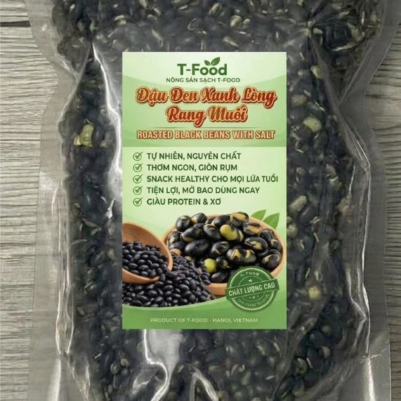 Đậu Đen Xanh Lòng Rang Muối T-Food Ăn Liền Giòn Rụm - Snack Healthy Hỗ Trợ Ăn Kiêng, Giữ Dáng, Không Chất Bảo Quản