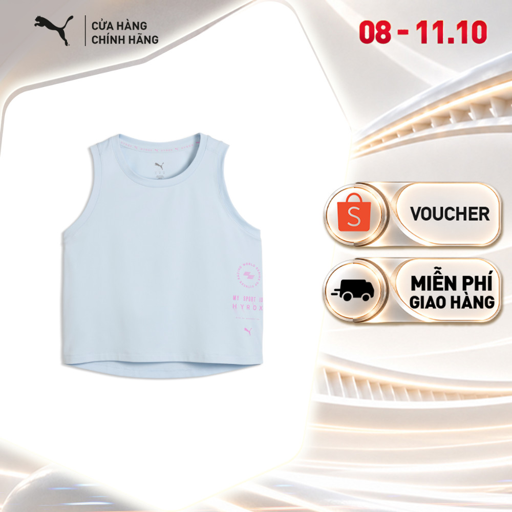 Áo Thun Tập Luyện PUMA Nữ W HYROX CLOUDTHERMO CROPTANK Lucite Màu Xám
