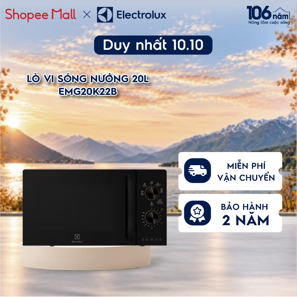 Lò vi sóng để bàn tích hợp nướng Electrolux UltimateTaste 300 20L - EMG20K22B