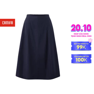 Chân váy nữ CANIFA kín đáo nhẹ nhàng, chân váy nữ dáng chữ A cạp cao phối chun có lớp lót trong 6KS26W010