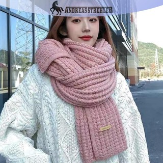 Onetimingfine Khăn quàng cổ Hàn Quốc dành cho nữ Mùa thu đông dày khăn dệt kim nhiệt Khăn Unisex Khăn quàng cổ dài ấm hơn Quà tặng VN