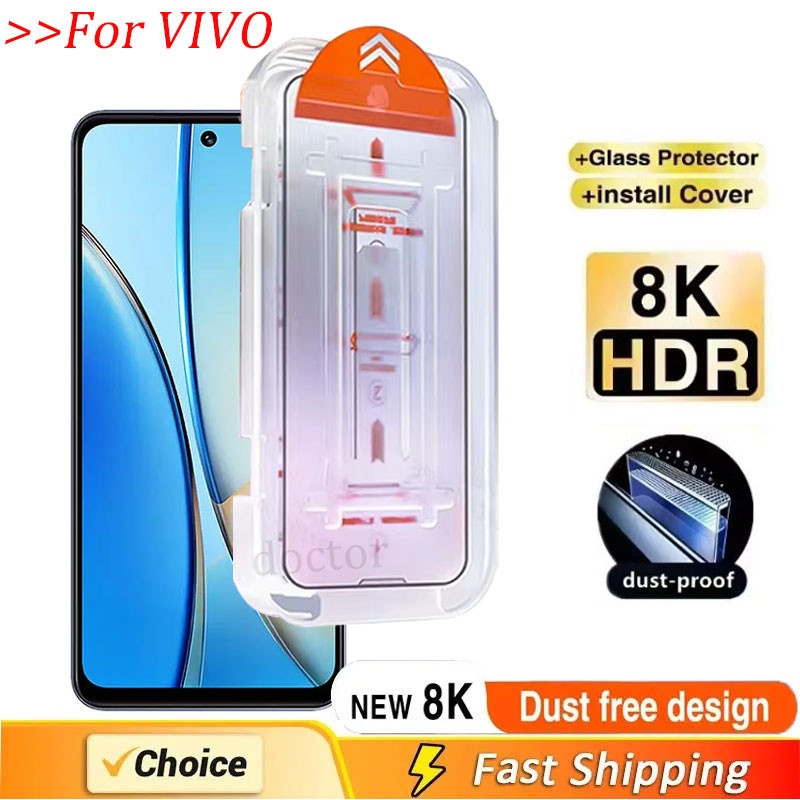 Kính cường lực Tự hút bụi,Khung tự dán cho VIVO Y29 Y29s Y28 Y28s Y27s Y22 Y22s Y21 Y21t Y21s Y21a Y20 Y20s Y20i Y20t Y20g Y19 Y19s Y18 Y18i Y18T Y18E 5G 4G 2025
