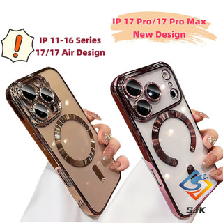 Ốp điện thoại trong suốt mạ 6D sang trọng màu cam vũ trụ cho IPhone 17 Pro Max 17Air 16e 12 13 14 15 16 Pro Max Vỏ TPU mềm trong suốt Vỏ chống sốc
