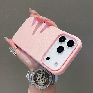 Ốp điện thoại bằng da vải thiều 2 ni 1 cho iPhone 17ProMax 16 15 14 13 12 11 Vỏ bảo vệ chống sốc