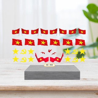 Sticker Nail Dán Móng Cờ Đỏ Sao Vàng Yêu Nước
