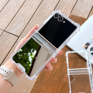 Ốp điện thoại từ tính trong suốt sang trọng cho Samsung Galaxy Z Flip 7 Z Flip 6 Z Flip 5 Z Flip 4 Z Flip 3 Bản lề 3in1 Slim Ốp lưng chống sốc Flip7