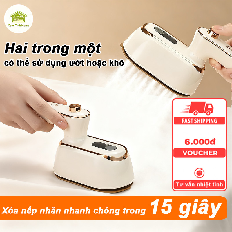 Bàn Ủi Hơi Nước Cầm Tay 2in1 – Ủi Khô Và Nước, Là Quần Áo Mọi Loại Vải, Dung Tích Lớn, Gấp Gọn Du Lịch