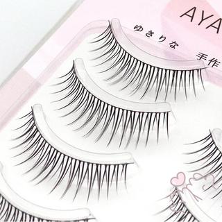 5 Đôi Lông Mi Giả Tự Nhiên Cụm Hình Chữ V Phong Cách Hàn Quốc Lụa Xanh Mềm Đen Cho Trang Điểm Photogenic