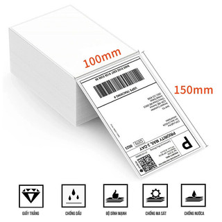 Tệp Giấy In Nhiệt A6 100x150mm Tệp 500 Tờ Có Keo – Giấy In Tem Nhãn, Bill, Vận Đơn Gửi Hàng