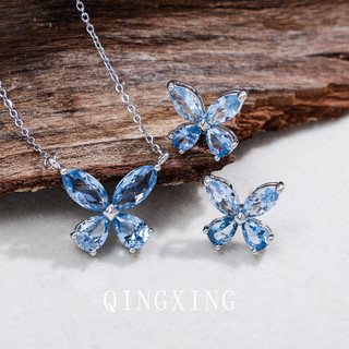 Bông tai bướm nữ màu đỏ corundum spinel, phong cách châu âu mỹ