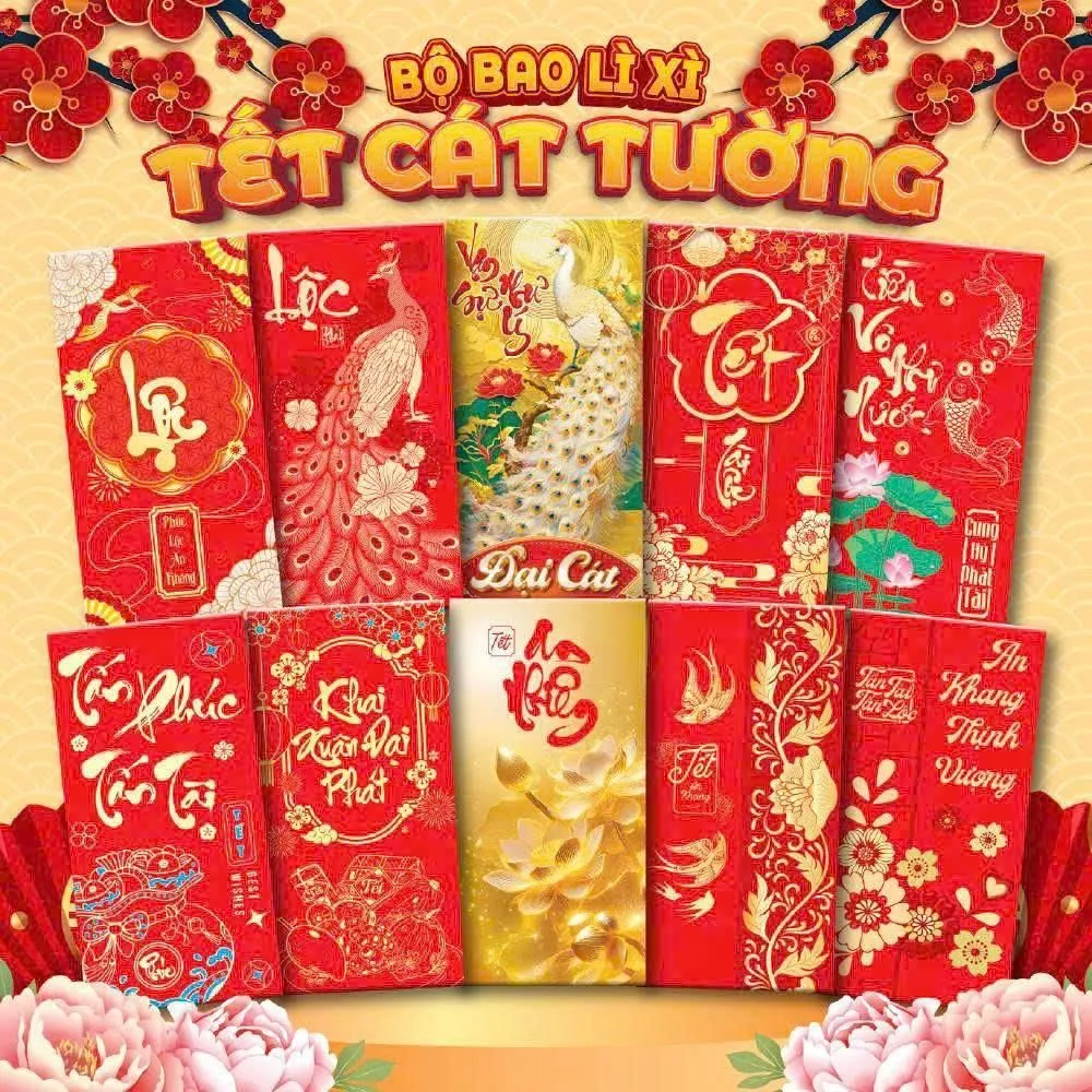 [Sỉ Tại Xưởng] Set 100 Bao Lì Xì Tết 2026 | Sản Phẩm Cao Cấp, Thiết Kế Đẹp Phù Cho Dịp Tết Bính Ngọ