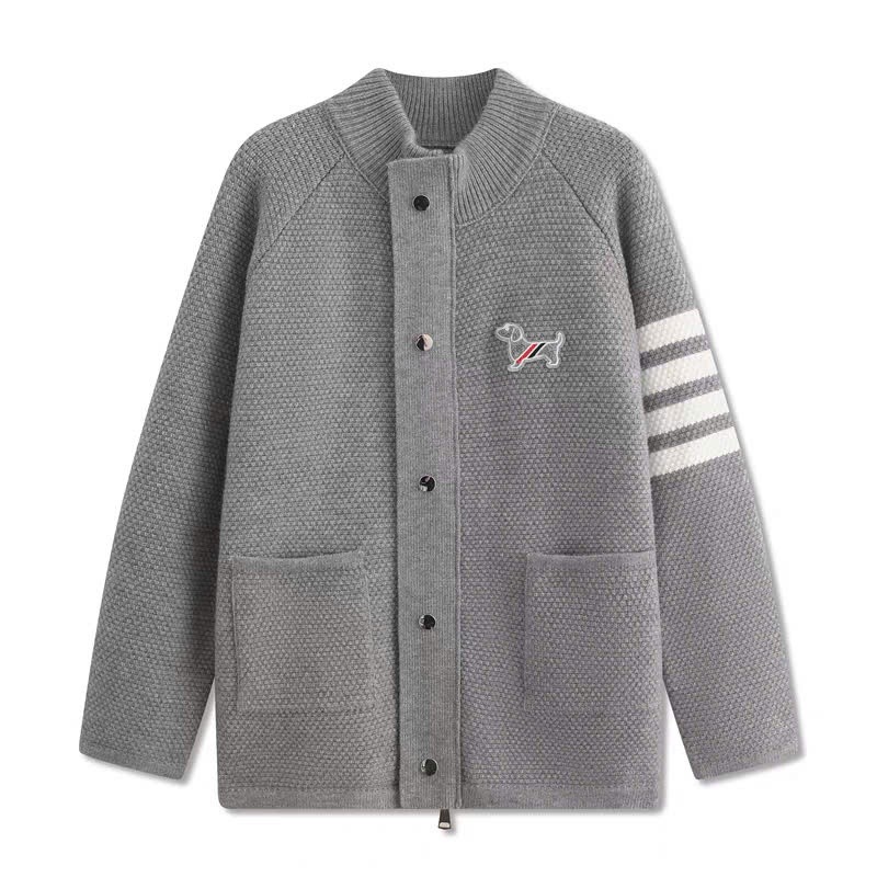 Áo Bomber Cúc Bấm 2 Túi Dệt Cún Thom KCloset Áo Khoác Len Dày Dặn Dáng Rộng Nam Nữ NA37