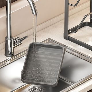[Giao hàng từ Việt Nam] NOOKSTORY Giá đỡ nắp nồi chống trượt 2 lớp, thoát nước, để lưu trữ bộ đếm hiệu quả