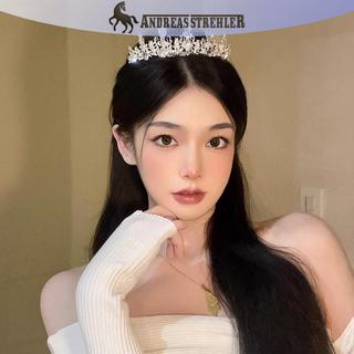 Onetimingfine 2023 Phụ Nữ Mới Bé Gái Màu Bạc Vương Miện Mũ Pha Lê Hàn Quốc Tiara Thời Trang Sinh Nhật Đầm Kim Cương Giả Vương Miện Phụ Kiện Tóc VN