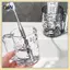 Cốc đựng bàn chải đánh răng trong suốt B & N bằng nhựa có tay cầm thoải mái Giá đỡ dung tích lớn để lưu trữ phòng tắm gia đình.