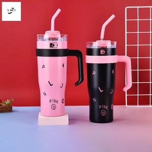 Cốc du lịch bằng thép không gỉ 40oz - Cốc ô tô dung tích lớn có ống hút cách nhiệt 304