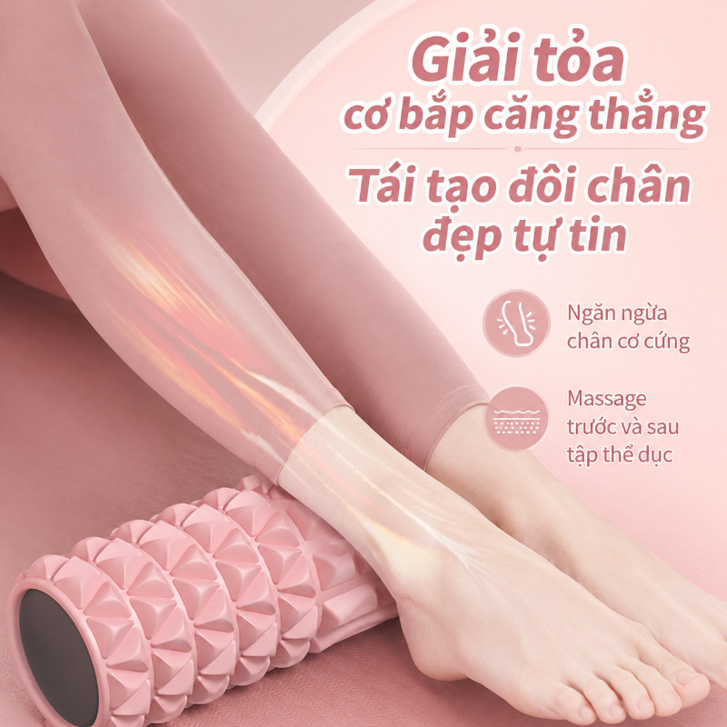 Con Lăn Yoga  Massage Foarm Roller, con lăn yoga, massage, giãn cơ tập yoga, gym, giảm đau mỏi vai gáy tại nhà