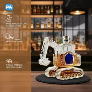 Chai trang trí máy xúc 3D Khắc tay Hộp đựng rượu rỗng Trang trí phòng trò chơi tại nhà sáng tạo cho quà tặng bạn trai VN