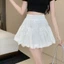 Váy bong bóng PYCOU, Váy thắt lưng cao trang trí nơ Polyester, Ngọt ngào cao cắt eo phồng Hình dạng nụ viền nơ nửa váy hàng ngày