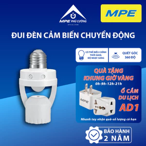 MPE - ĐUI ĐÈN CẢM BIẾN CHUYỂN ĐỘNG IRHD1 360 ĐỘ E27 TỰ ĐỘNG BẬT TẮT TIẾT KIỆM ĐIỆN CHO GIA ĐÌNH