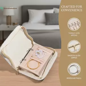 BeautifulHomeA Di Động Da PU Trang Sức Lưu Trữ Sách Chất Kết Dính Trang Sức, Cuộn Người Tổ Chức Trang Sức, Túi Bảo Quản Trang Sức Chống Oxy Hóa Nhỏ 1PC VN